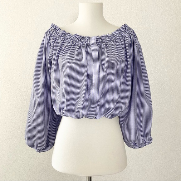 Tops - Striped Off-Shoulder Women's Top
